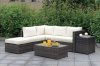 Ilona Outdoor Patio Sectional CM-OS2136-Set6 in Ivory & Espresso