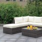 Ilona Outdoor Patio Sectional CM-OS2136-Set6 in Ivory & Espresso