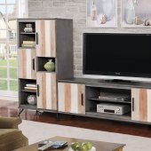 Binche TV Stand w/ 2 Pier Cabinets CM5592 in Gray/Multi-Tone