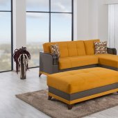 Almira Riva Orange Sectional Sofa in Fabric by Casamode