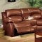 Brown Bonded Leather Contemporary Reclining Livng Room Sofa