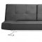 Black Leatherette Modern Convertible Sofa Bed with Folding Arms