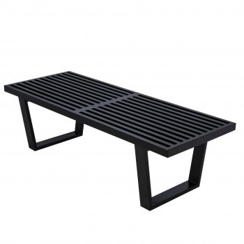 Inwood Bench NB48BL in Black by LeisureMod w/Options [LMBN-NB48BL-Inwood Black]