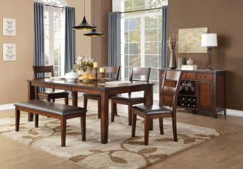 Mantello 5Pc Dining Set 5547-78 - Cherry - Homelegance w/Options [HEDS-5547-78-Mantello]