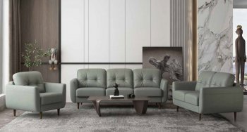 Radwan Sofa 54960 in Pesto Green Leather by Mi Piace w/Options [MPS-54960 Radwan MI Piace]