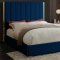 Becca Bed in Navy Velvet Fabric by Meridian w/Options