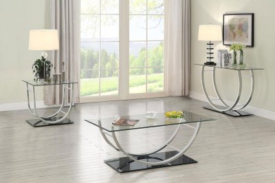 Danville Coffee Table 3Pc Set 704988 by Coaster w/Glass Top