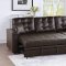 F6592 Convertible Sectional Sofa Bed in Espresso by Poundex