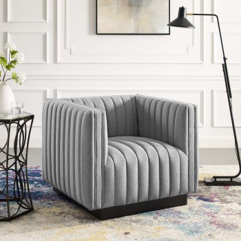 Conjure Accent Chair in Light Gray Velvet by Modway [MWAC-3927 Conjure Light Gray]