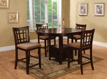 Dark Oak Finish 5Pc Modern Counter Height Dining Set w/Options [WDDS-1287]