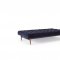 Oldschool Styletto Sofa Bed in Navy by Innovation w/Wooden Legs