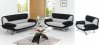 Black and Grey Two-Tone Microfiber Modern Living Room Set