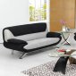 Black and Grey Two-Tone Microfiber Modern Living Room Set