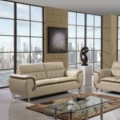 U7390 Sofa 3Pc Set in Khaki Bonded Leather by Global