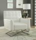 Rafael Accent Chair 59784 in White PU & Steel Legs by Acme