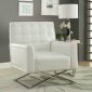 Rafael Accent Chair 59784 in White PU & Steel Legs by Acme