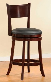 Cherry Finish Set of 2 Shapel Swivel Counter Height Chairs [HEBA-1136-24S Shapel]