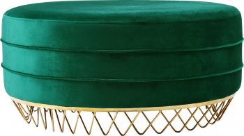 Revolve Ottoman / Coffee Table 147 Green Velvet Fabric -Meridian [MRCT-147 Revolve Green]