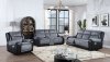 U5914 Motion Sofa & Loveseat Set in Dark Gray Fabric by Global