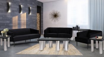 Piper Coffee Table 243 in Black & Chrome by Meridian w/Options [MRCT-243 Piper]