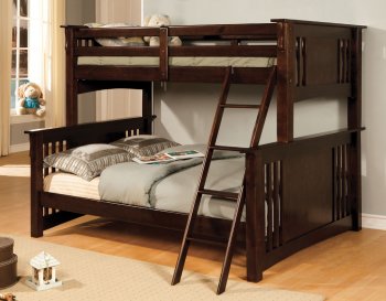 CM-BK602F-EXP Spring Creek I Twin/Full Bunk Bed in Dark Walnut [FAKB-CM-BK602F-EXP Spring Creek]