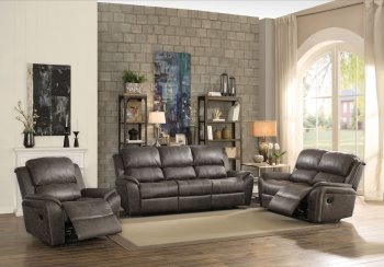 Barnaby Motion Sofa 52880 in Gray Polished Microfiber by Acme [AMS-52880-Barnaby]