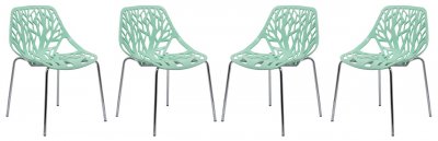 Asbury Set of 4 Dining Chairs AC16MT in Mint by LeisureMod