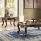 Beredei Coffee Table 81675 in Antique Oak & Marble by Acme