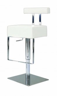 White Vinyl Seat Modern Set of 2 Swivel Barstools w/Steel Base