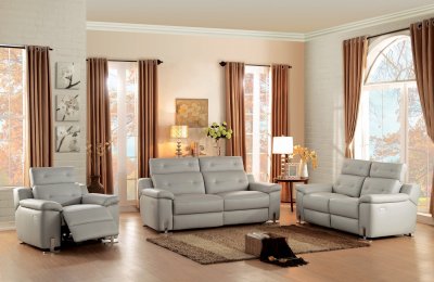 Vortex Power Motion Sofa 8300 in Light Grey by Homelegance