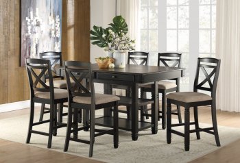 Baywater 7Pc Counter Ht Dining Room Set 5705BK Homelegance [HEDS-5705BK-Baywater]