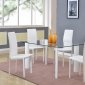 Riana 5Pc Dining Set by Chintaly w/Clear Glass Top