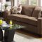 Brown Linen Fabric Contemporary Sofa w/Optional Items