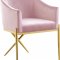 Xavier Dining Chair 763 Set of 2 Pink Velvet Fabric by Meridian