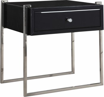 Annie Side Table 803 in Black Glass by Meridian [MRCT-803 Annie]