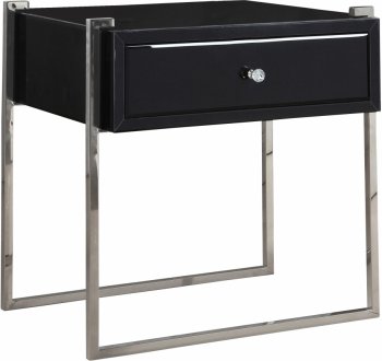 Annie Side Table 803 in Black Glass by Meridian