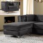 Jesse Sectional Sofa 668 in Grey Velvet Fabric by Meridian