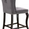 Suri Counter Stool 773 Set of 2 Grey Velvet Fabric by Meridian