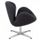 Swan Lounge Chair SW29DGRW in Dark Grey Wool by LeisureMod