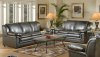 Chocolate Brown Bonded Leather Modern Loveseat & Sofa Set