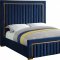 Dolce Bed in Navy Velvet Fabric by Meridian w/Options