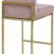 Giselle Counter Stool 781 Set of 2 Pink Velvet Fabric -Meridian