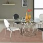 Courtney 5Pc Glass Dining Table & 4 Lisa Chairs by Chintaly