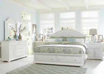 Summer House I Bedroom 5Pc Set 607-BR-QSB in Oyster White [LFBS-607-BR-QSB Summer House I]