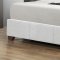 B113 Upholstered Bed in White Leatherette