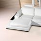 White Leather Modern Sectional Sofa w/Ledge