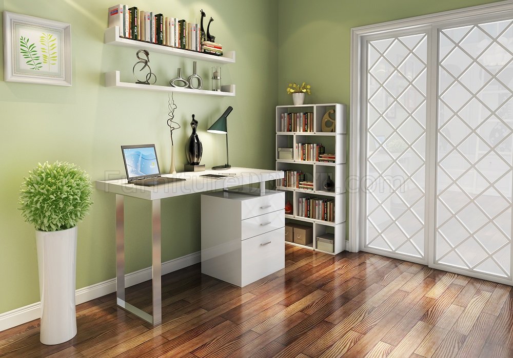 home office desk white gloss