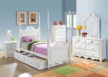 30165 Sweetheart Kids Bedroom in White by Acme w/Options [AMKB-30165 Sweetheart]