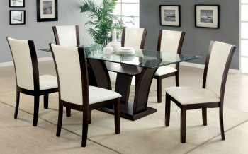 CM3710T-WH Manhattan I Dining Room 7Pc Set w/White Chairs [FADS-CM3710T-WH Manhattan I]