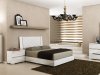 Diamanti Bed in Gloss White - Casabianca w/Leatherette Headboard